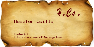 Heszler Csilla névjegykártya